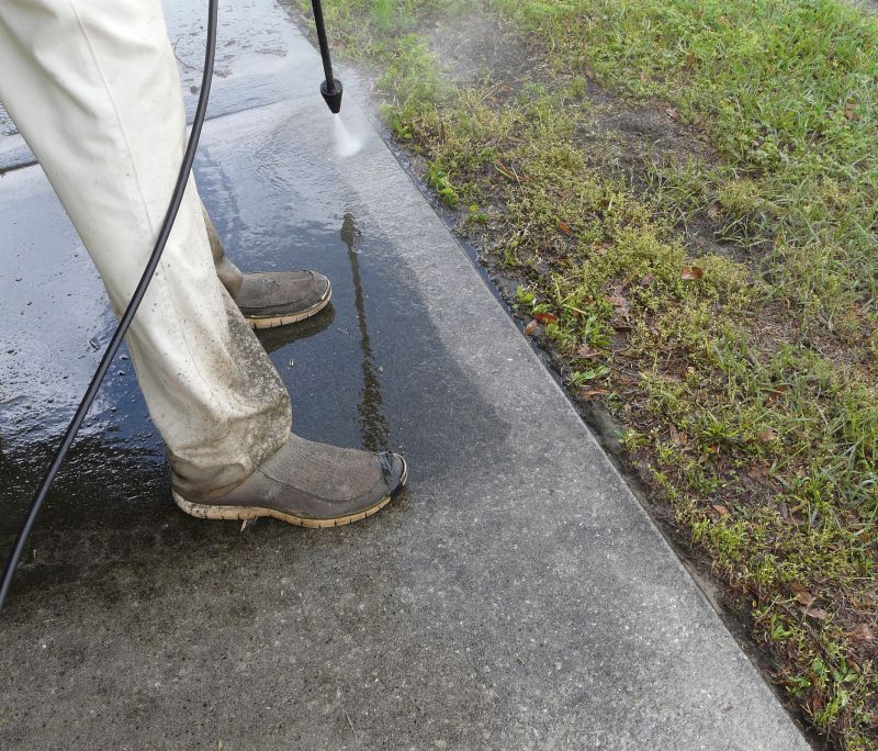 Sidewalk Powerwashing in Spring